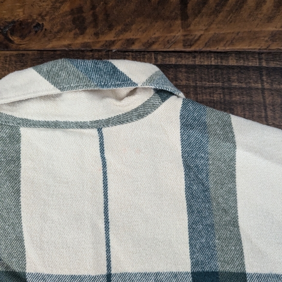Vans Hal Green Cream Oversized Plaid Shacket Shirt Jacket Women's Small - Picture 9 of 10